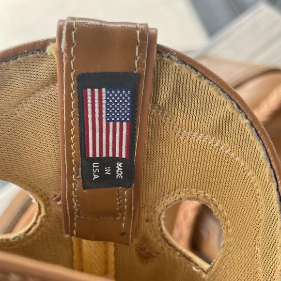 ACME Western Cowboy Boots Women 7.5 D Brown Leather Fringe Rope Stacked Heel USA - Picture 12 of 14